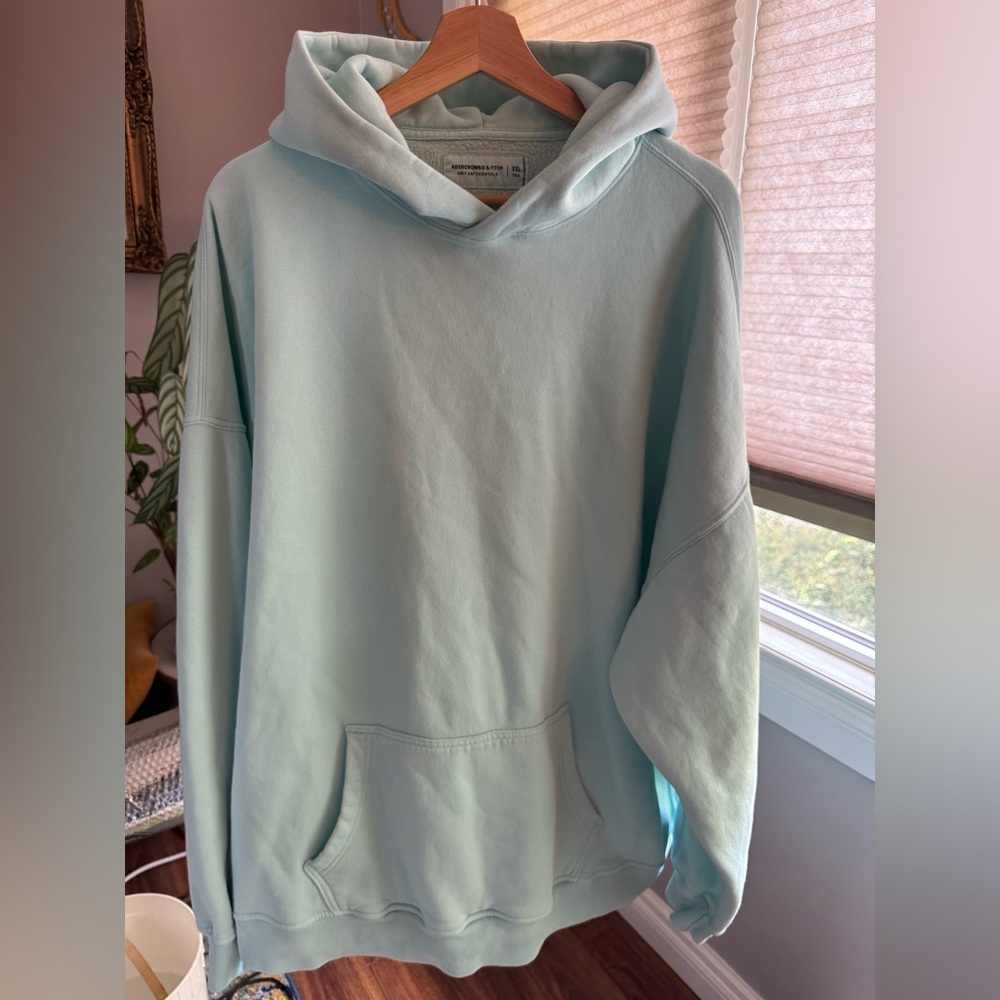 Abercrombie & Fitch Light Blue Fleece-Lined Hoodie – Size XXL Tall